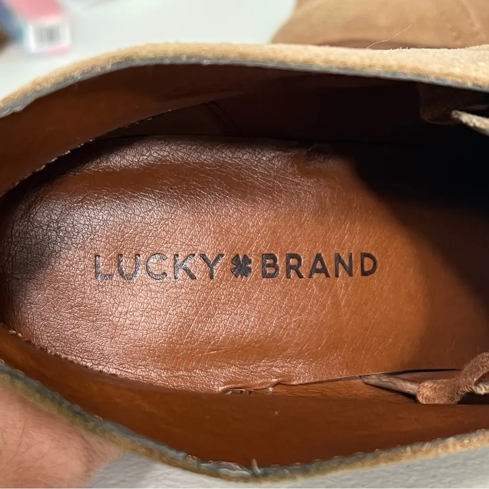 Lucky Brand Sway Wedge Ankle Boots Shoes Suede Lace Up Booties - Image 7