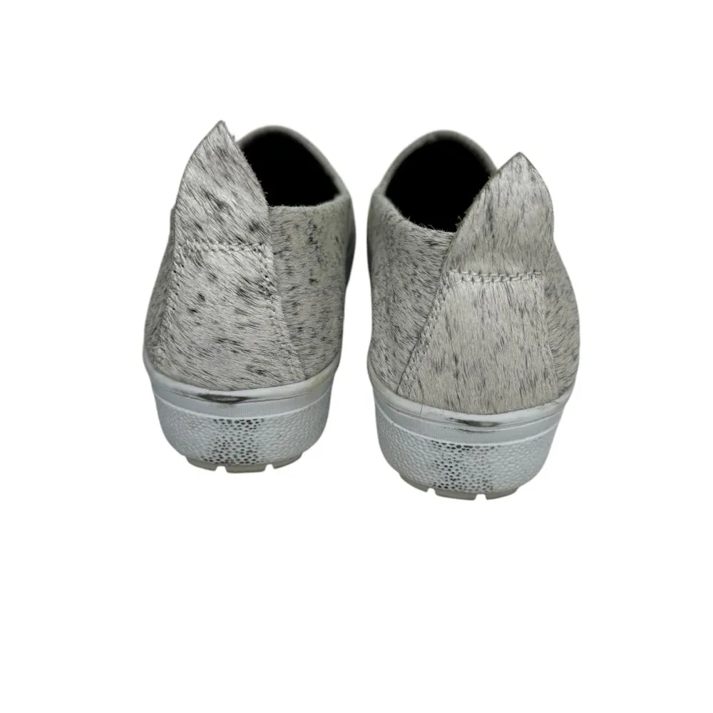 Agave Sky Cowhide Tennis Shoes in Salt and Pepper 7.5 Black - Image 5