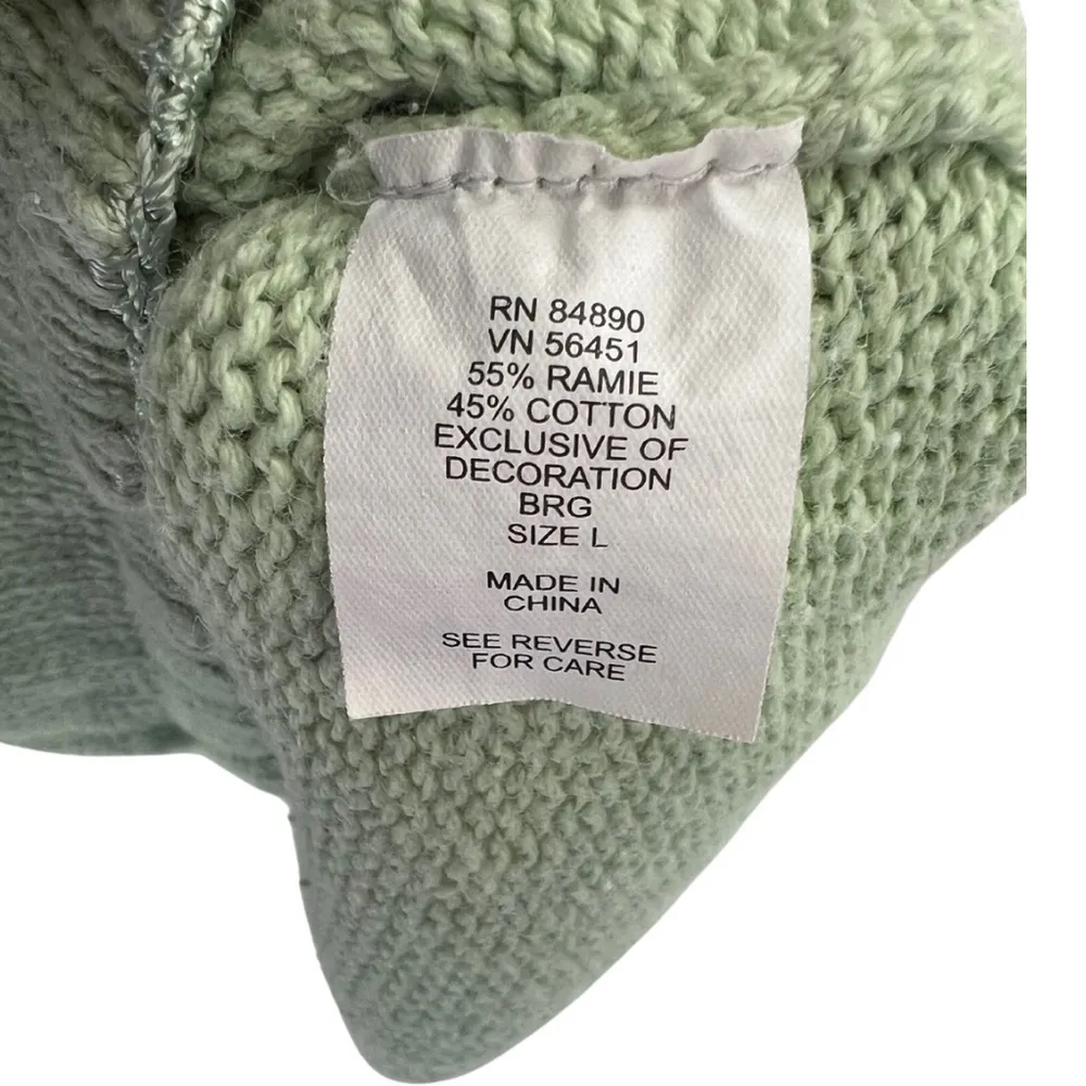 Salon Studio by Haband spring floral embroidered sweater large grandma vintage Green - Image 3