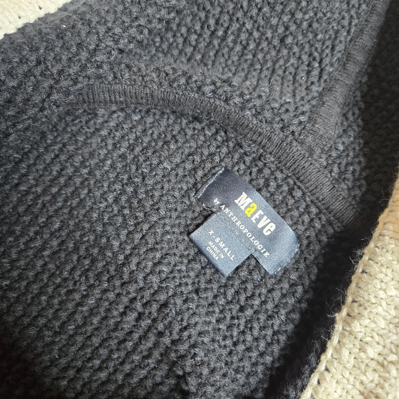 Anthropologie Maeve Hariett Knit Zip-Front Black Cardigan Sweater Size: XS - Image 7