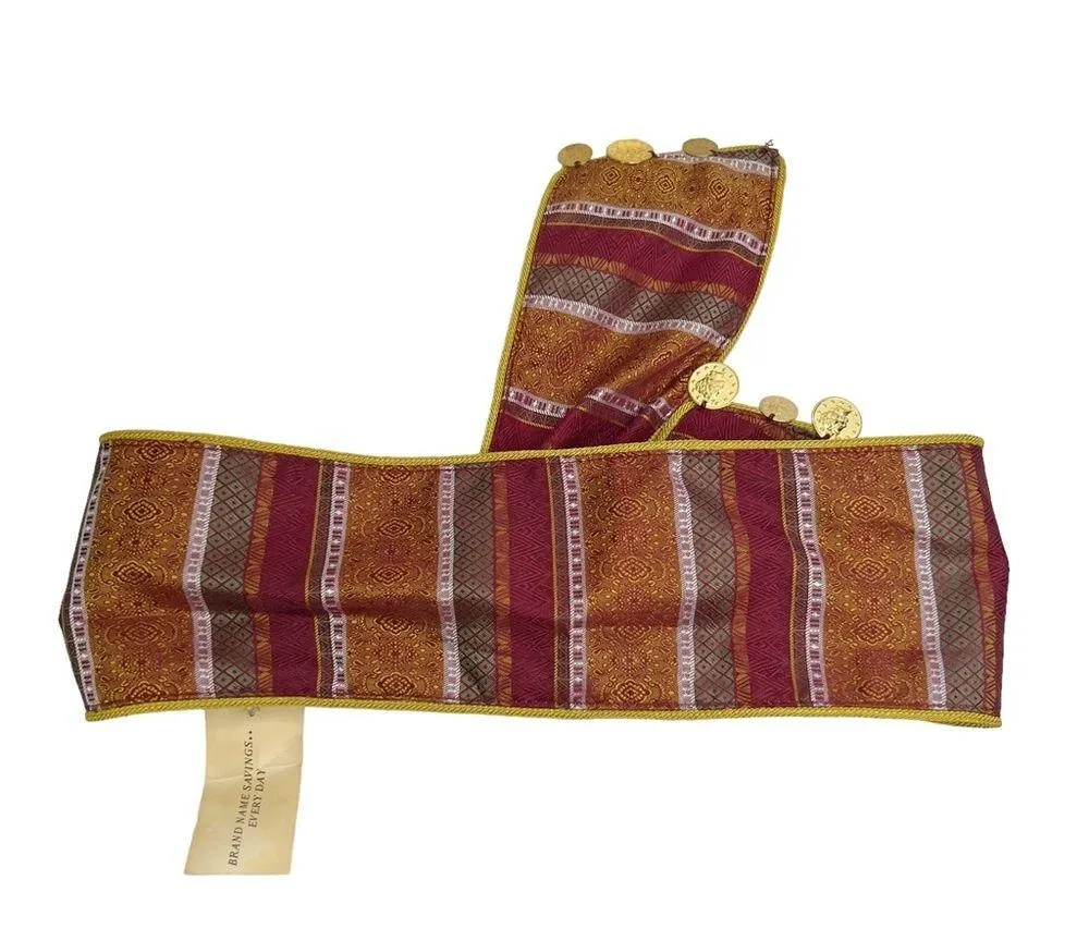 NWT Vintage Omega Fabric Wide Bohemian Coin Belt - Image 6