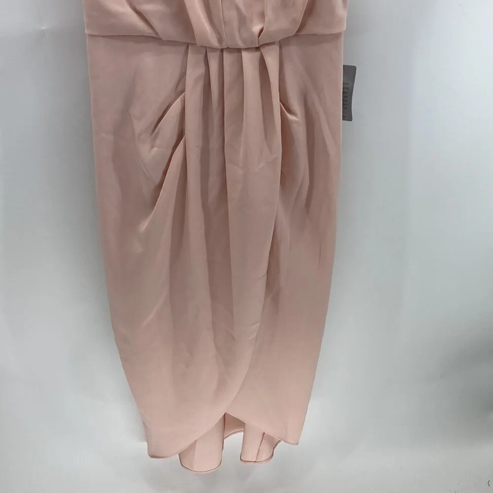 Chelsea28 Light Pink V-Neck Spaghetti Straps Back Zip Tulip Hem Dress sz 4 - Image 3
