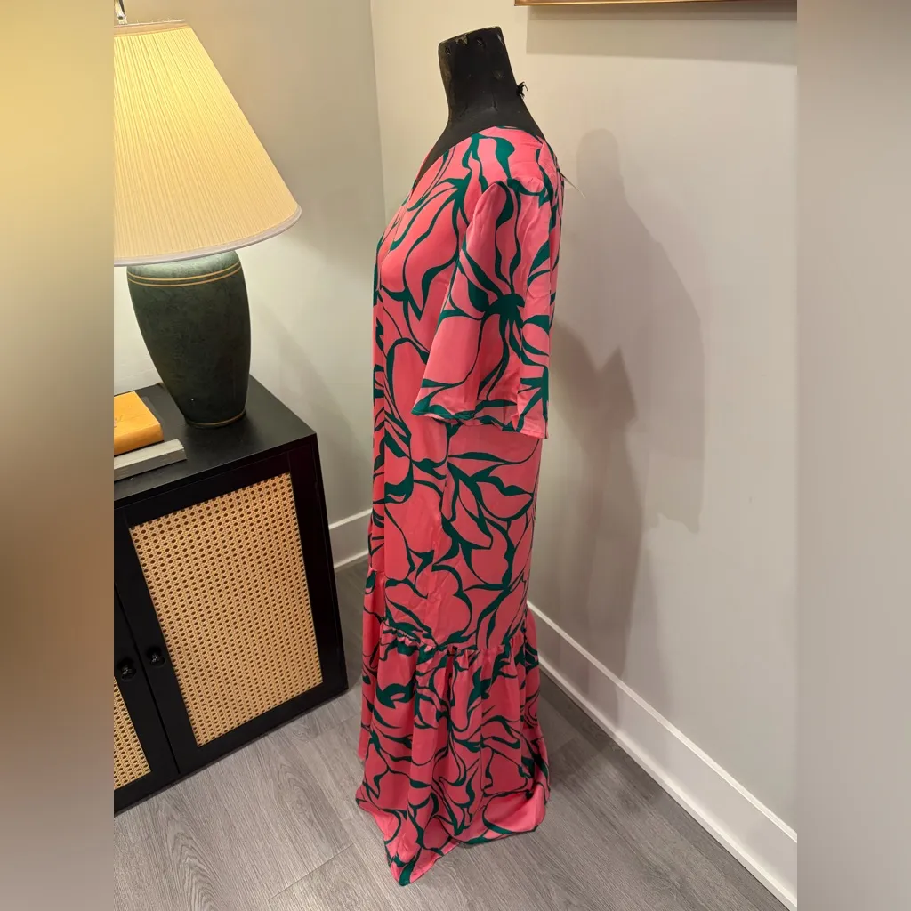 NWT Adrienne Palmer Beverly Hills Print Oversized Maxi Dress Small Resortwear - Image 4