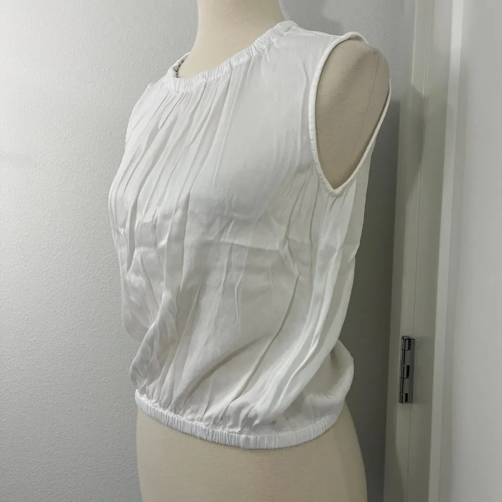 Anthropologie Cloth & Stone XS White High Neck Sleeveless Tank Top - Image 6