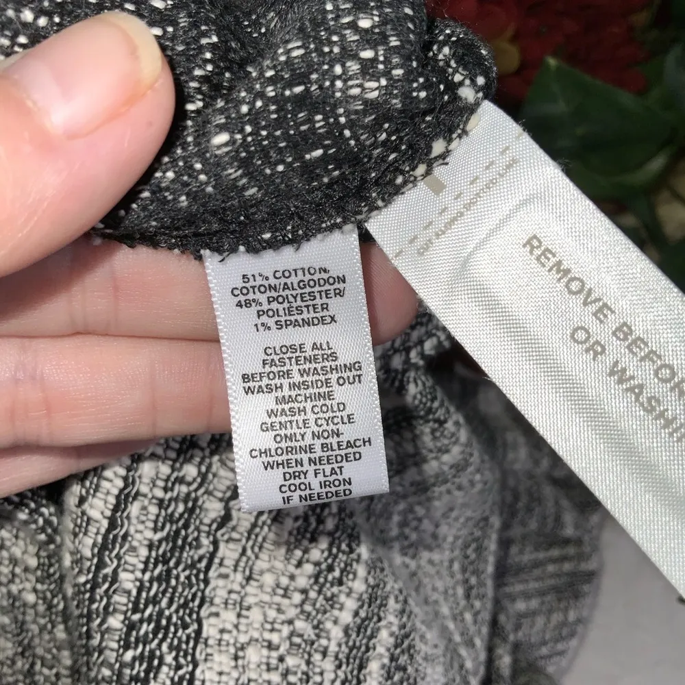 Lou & Grey Black & White Marbled Long Sleeves Short Knit Fall Winter Dress M - Image 9