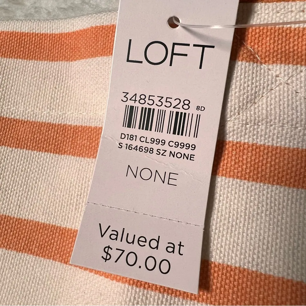 NWT LOFT Large “Weekend Vibes” Striped Tote Bag - Image 8