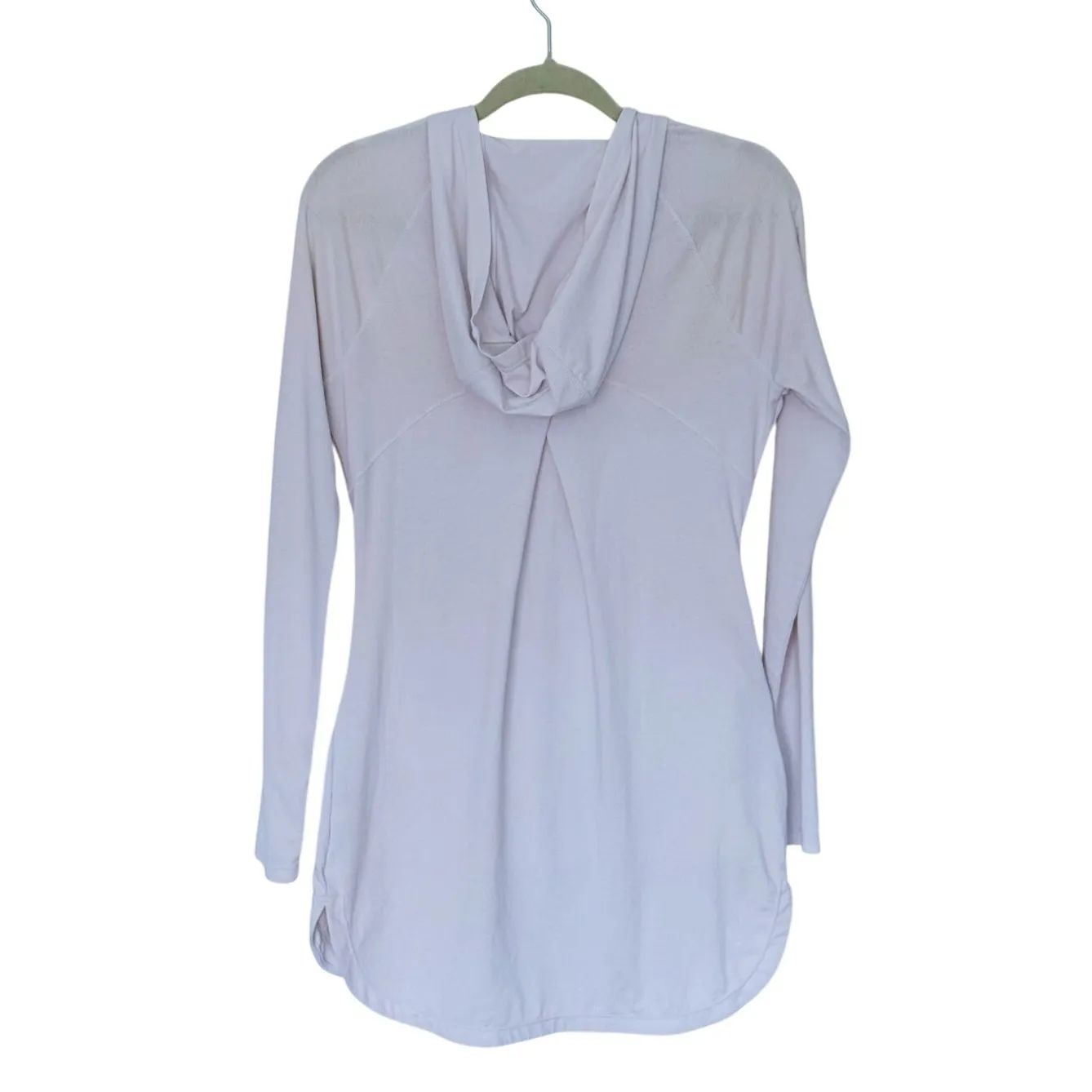 Athleta Quarter Zip Oversized Hoodie Tunic XS White Lightweight Athleisure - Image 3