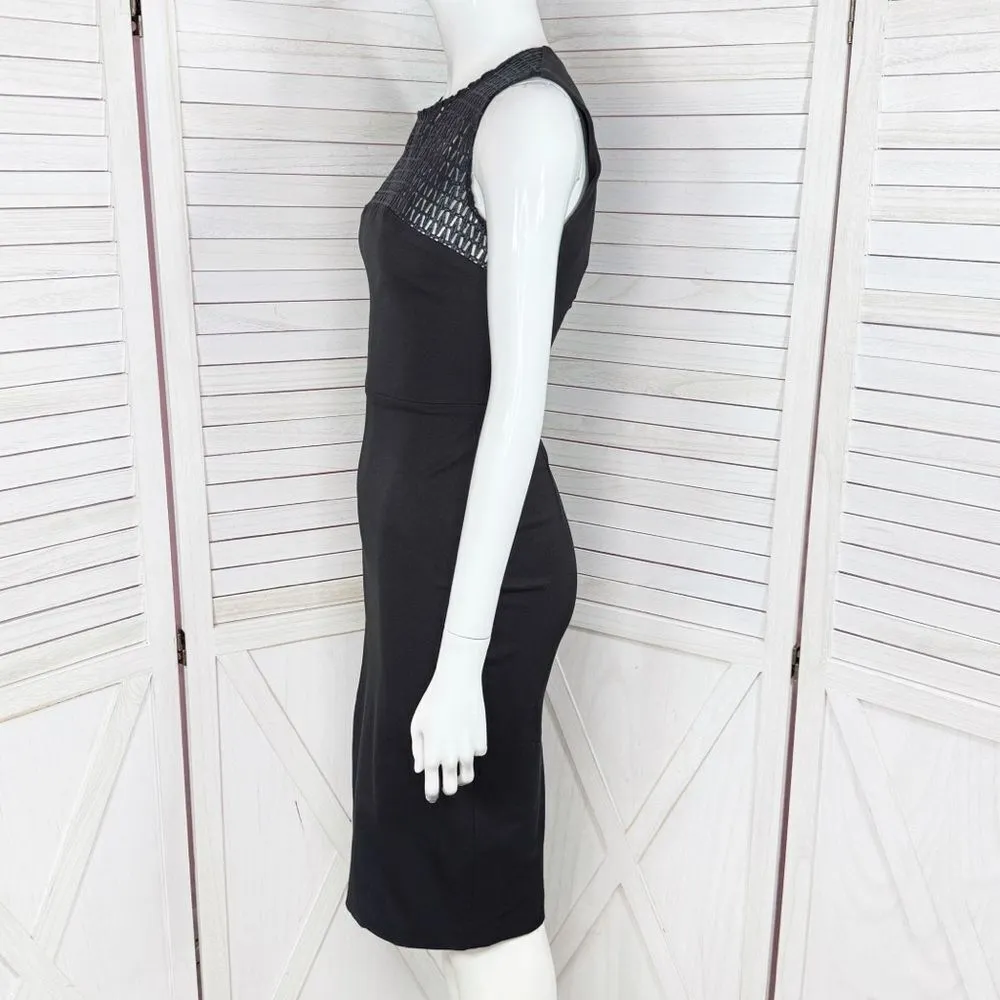 Banana Republic Roland Mouret Lace Yoke Sleeveless Sheath Dress Black Size 0 - Image 3
