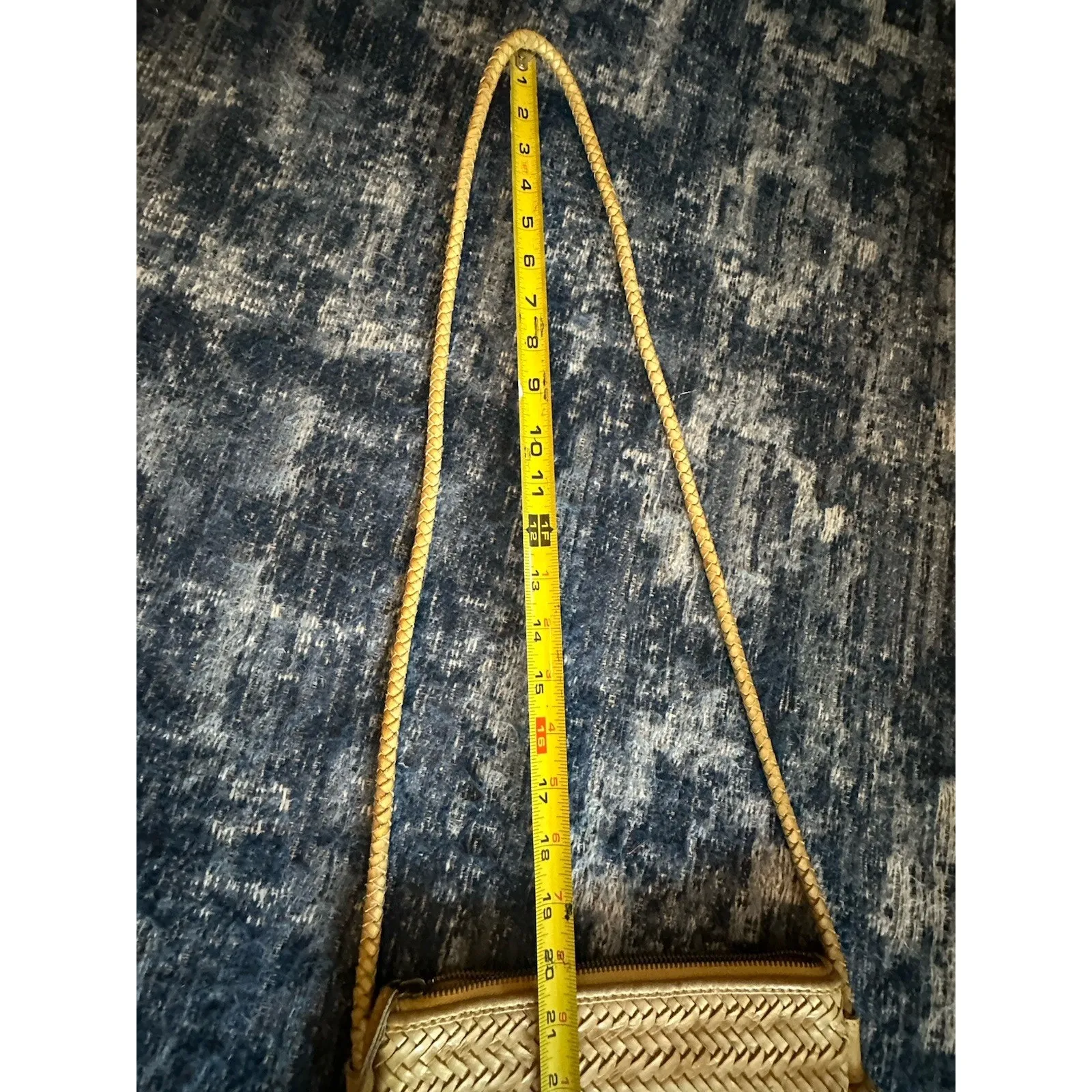 Marta Ponti Portugal Woven Crossbody Shoulder Purse Tassel Genuine Leather Zips - Image 6