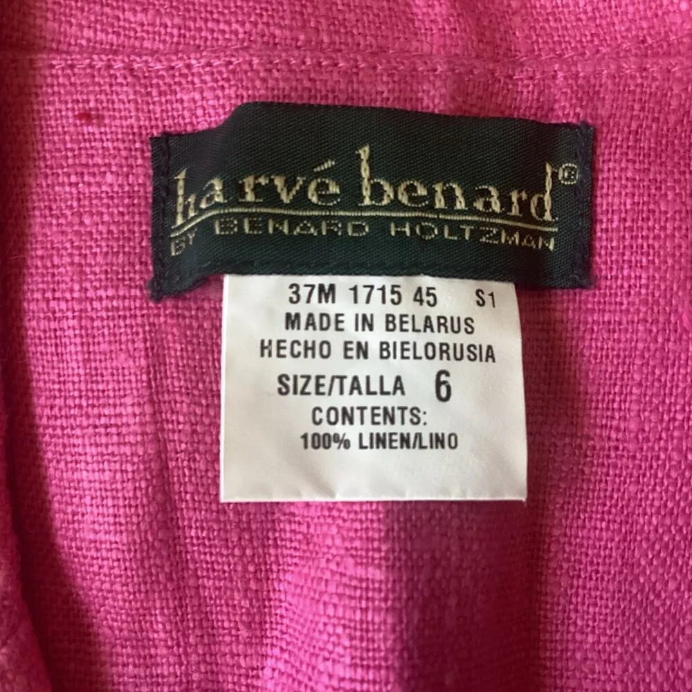 Harve Benard Linen Maxi Dress Pink Size 6 - Image 5