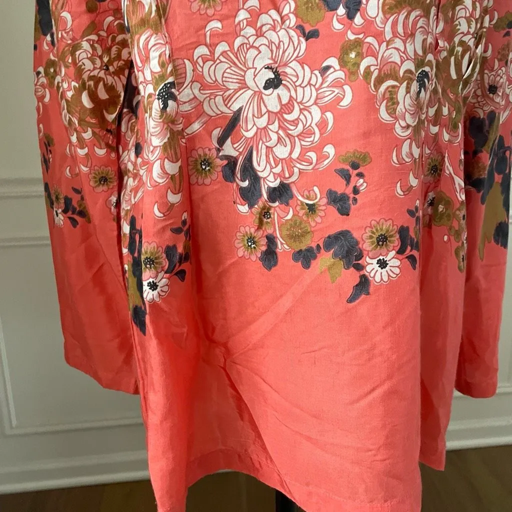 Masai Copenhagen Neiman Marcus Dafna Coral Blush Floral Top $130 M Orange Size M - Image 3