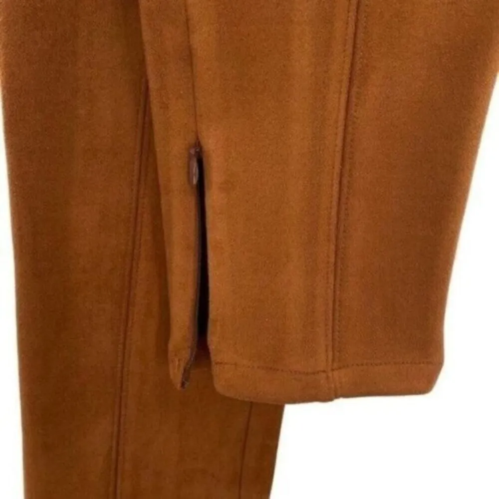 Anthropologie Faux Suede Pants Leather Split Hem Ankle Pants - Image 7