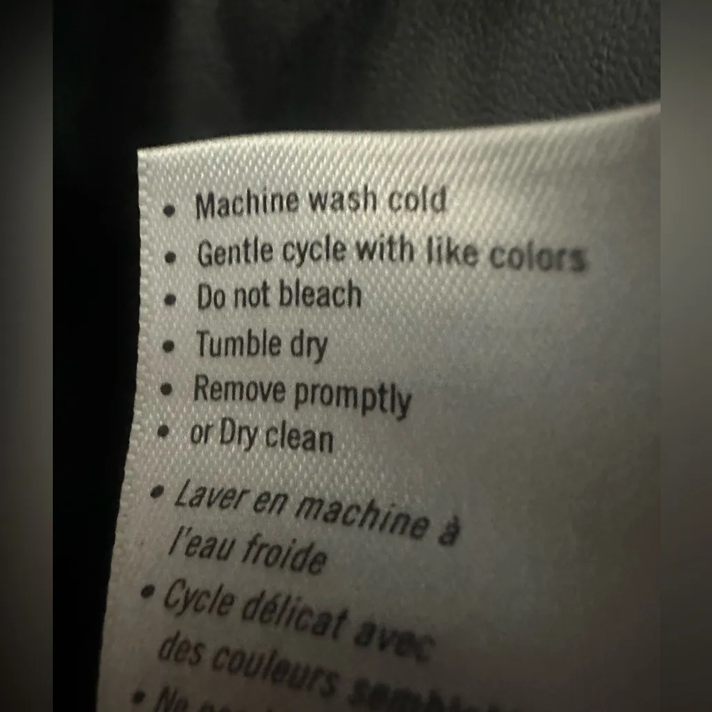 Paige Erin Faux Leather Dress Size Large Waist Tie Long Sleeve Button Front New - Image 8