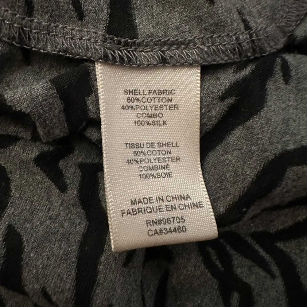 Rebecca Taylor gray & black animal print short sleeve top size XS - Image 7