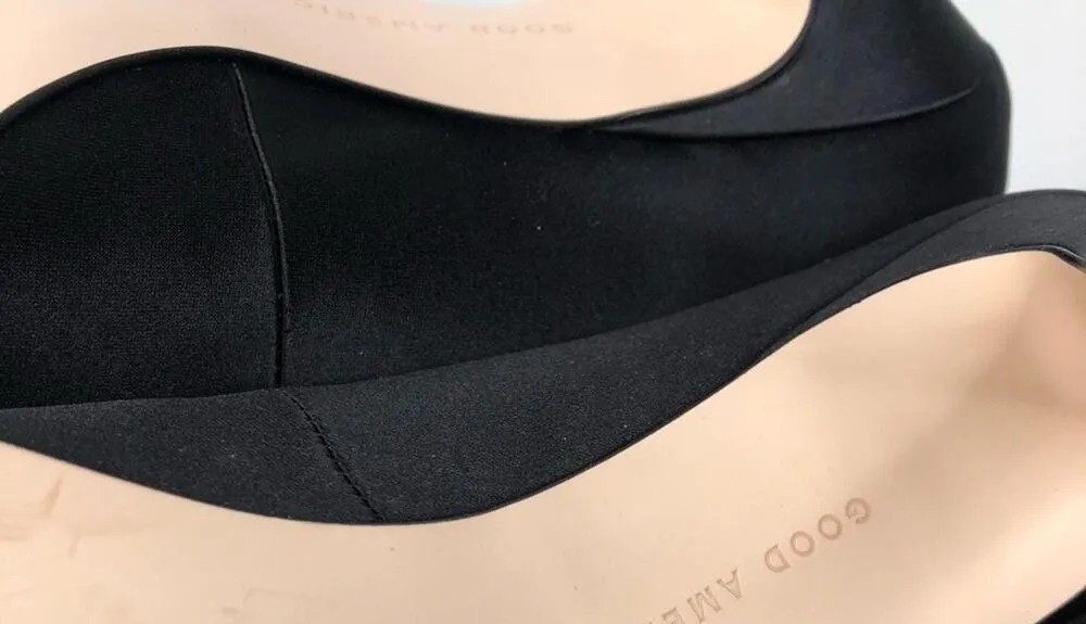 NEW Good American Icon Pump 110 Pointed Toe Stiletto Heel In Satin Black Size 10 - Image 7