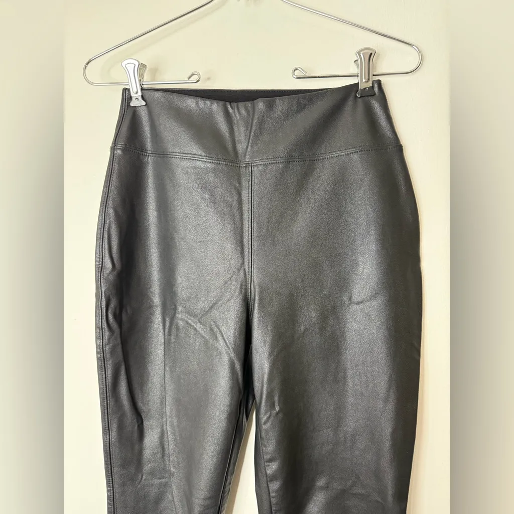 Tuckernuck black faux, leather high waisted wide waistband pants leggings. S - Image 6