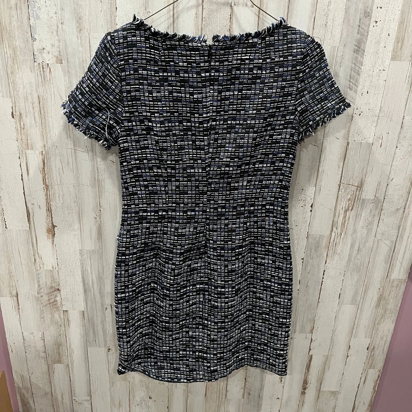 Banana Republic Tweed Short Sleeve Pockets Sheath Dress Business Womens Size 4 - Image 3