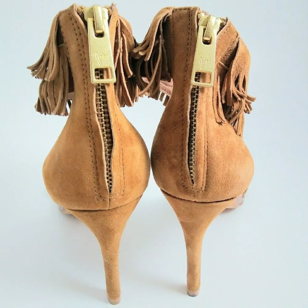 JOIE Women Alek Brown Fringe Sandals Heel 9.5 - Image 5