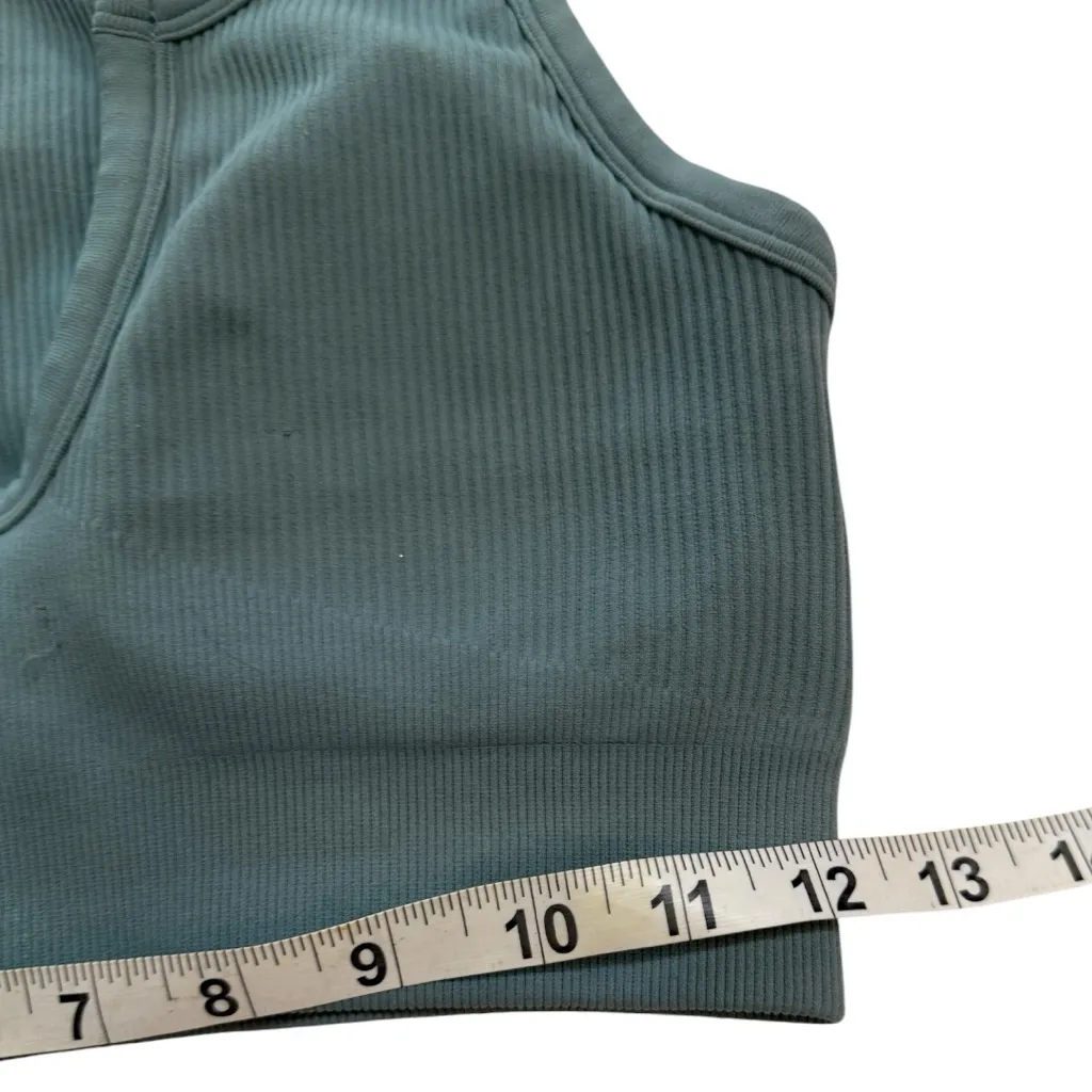 Turquoise Ribbed Sporty Bra Top - Image 4