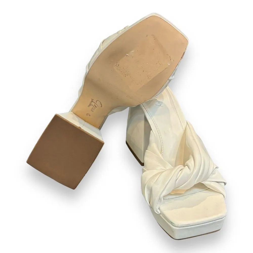 Circus NY Marianna Block Heel White Vegan Leather Sandals Size 6.5 - Image 7