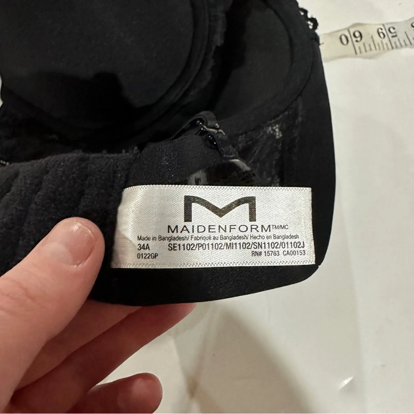 Maidenform Black‎ Push Up Convertible Straps Formed Cups Bra Size 34A - Image 4