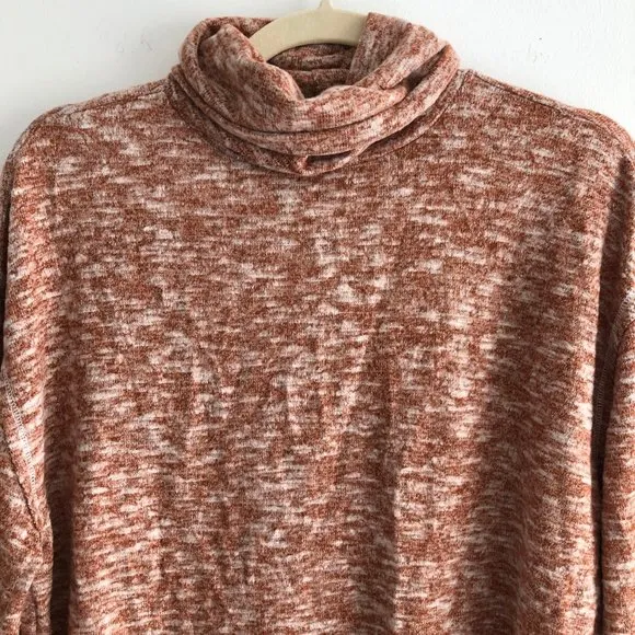 Universal Threads New  Turtleneck Sweater Soft Knit Pullover Marled Brown - Image 3