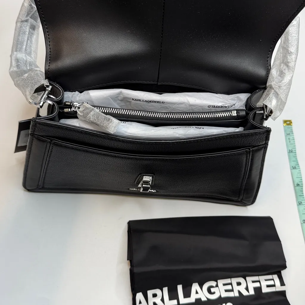KARL LAGERFELD PARIS Mercerie Medium Leather Satchel Bag - Image 12