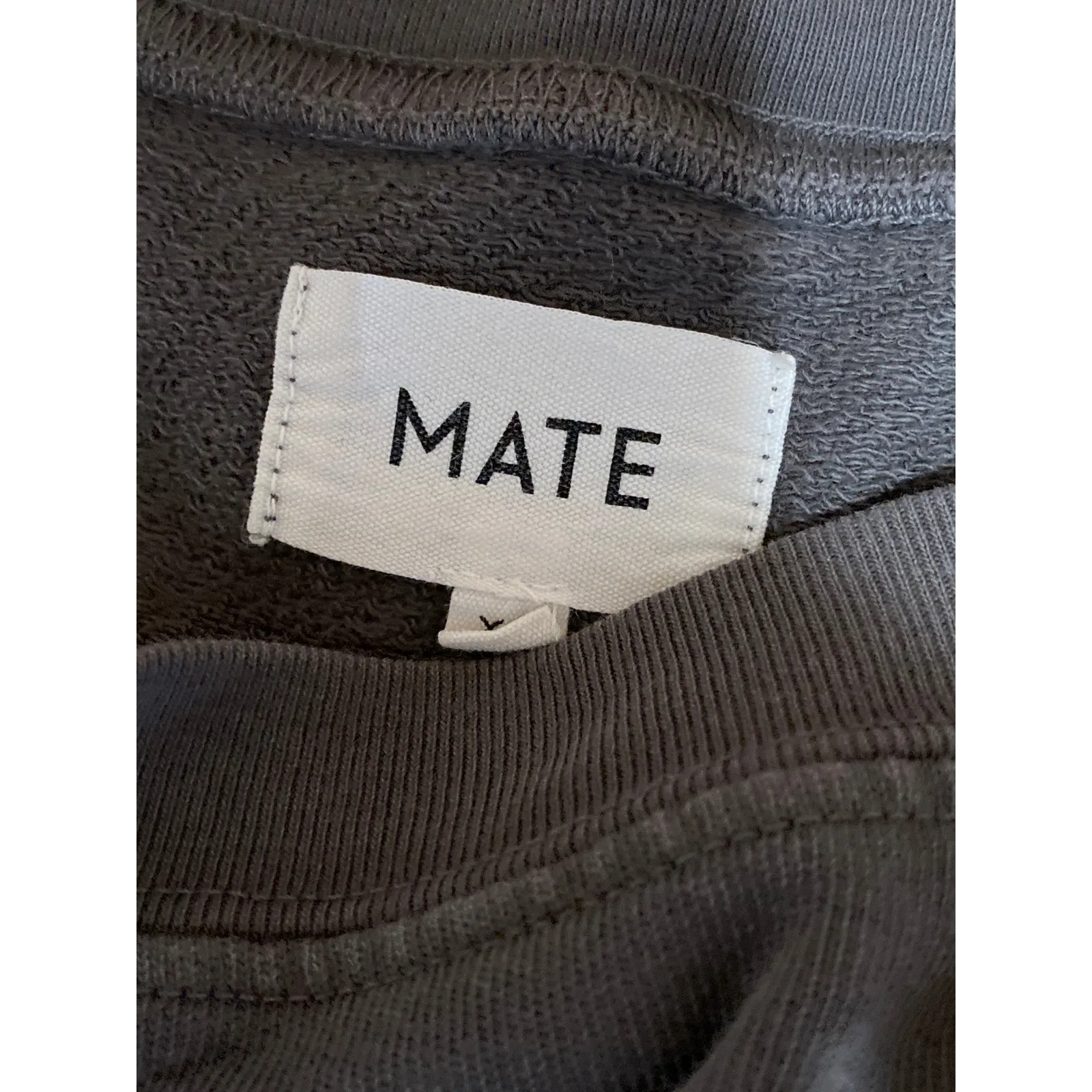 Mate The Label Women's Gray Crewneck Long Sleeve Crop Sweatshirt Sweater Top XS - Image 4