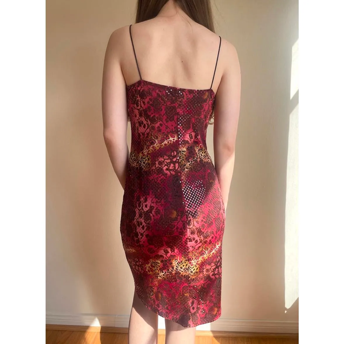 Red Abstract Sparkle Dress - Image 2