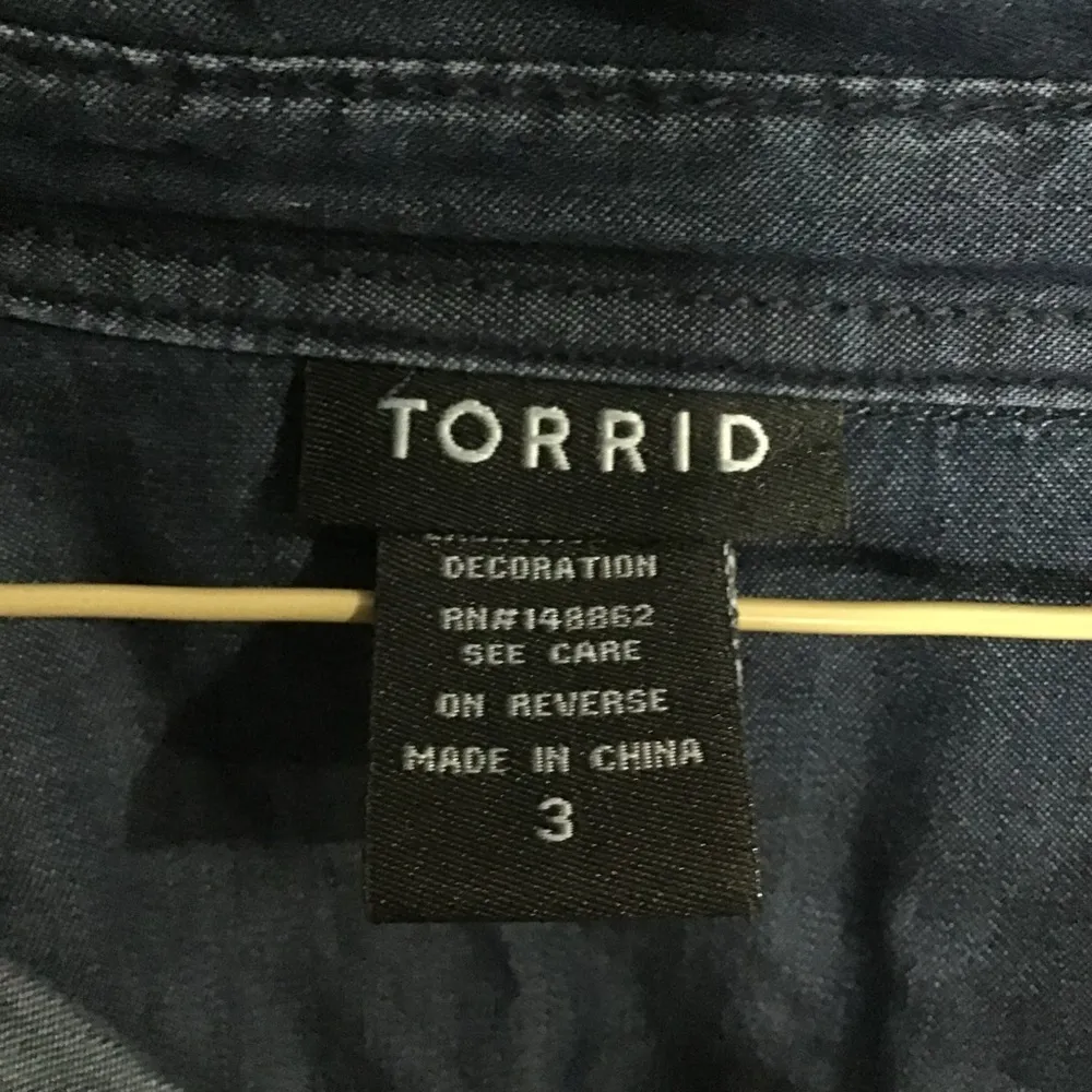 Torrid Size 3 Long Sleeve Tops Casual/ Professional Black Olive Green Denim - Image 5