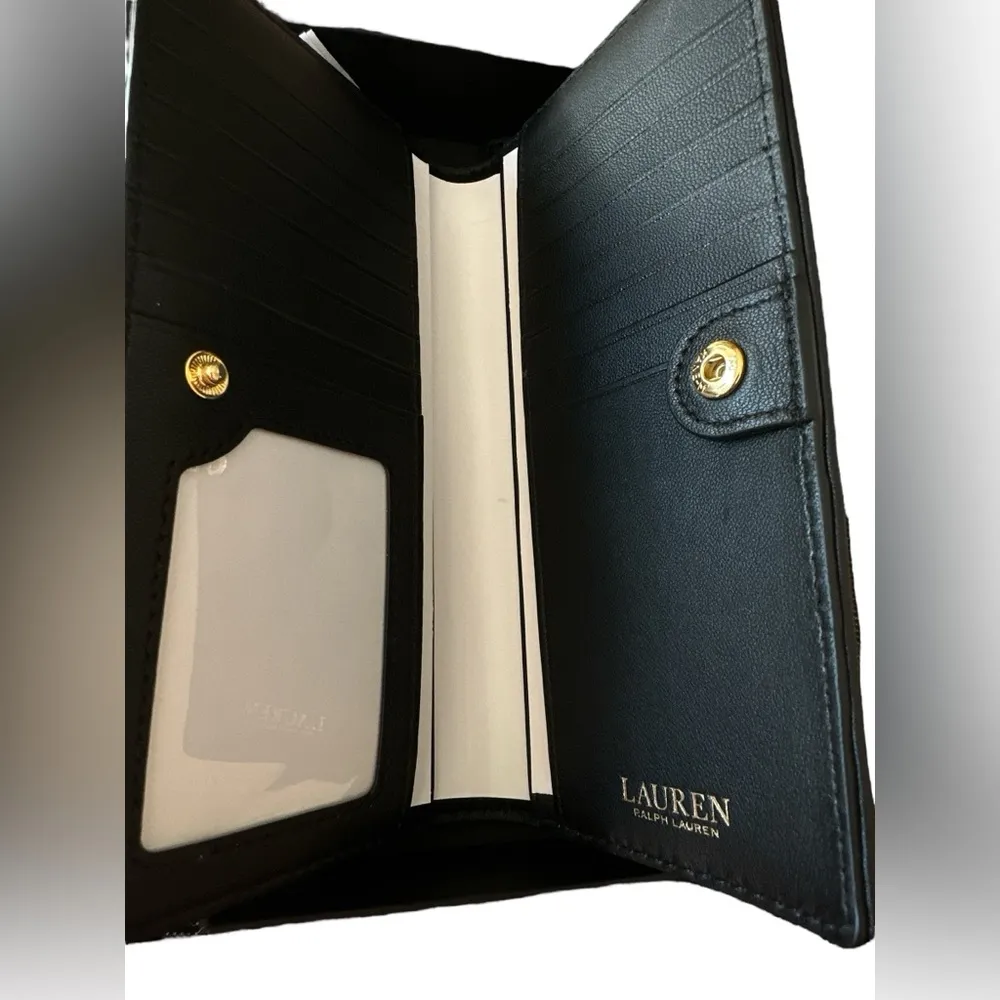 Lauren Ralph Lauren Quilted Nappa Leather Slim Wallet in Gift Box Black - Image 4