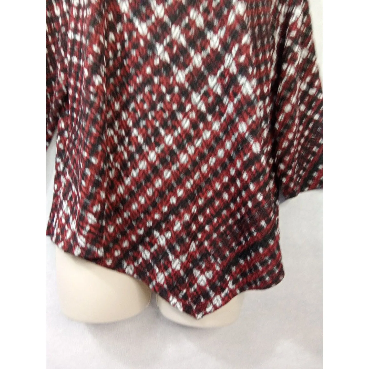 Ruby Rd Women Petite Lg Black Red White  Cowl Neck Pullover Flowing‎ Blouse - Image 5