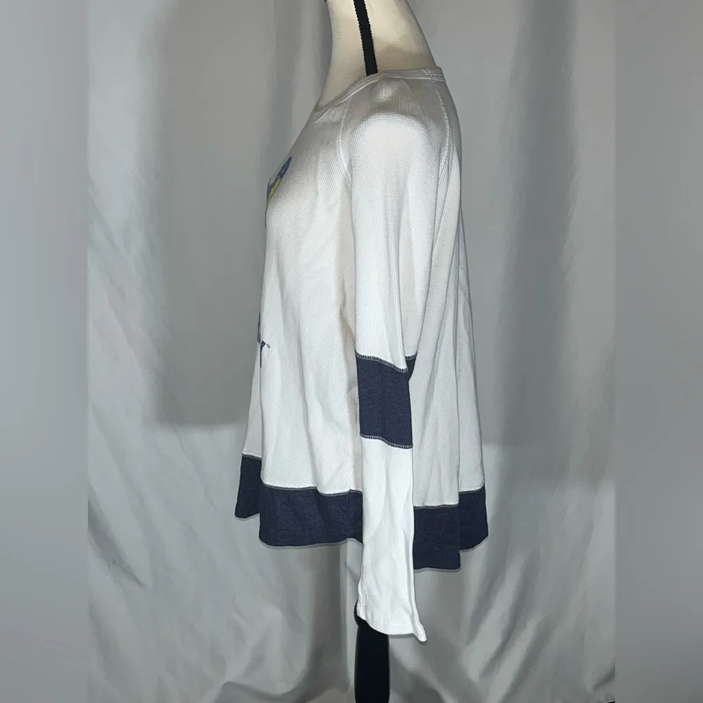 Retro Brand Kansas Jayhawks Raglan Sleeves Waffle Knit Long Sleeve - Image 3