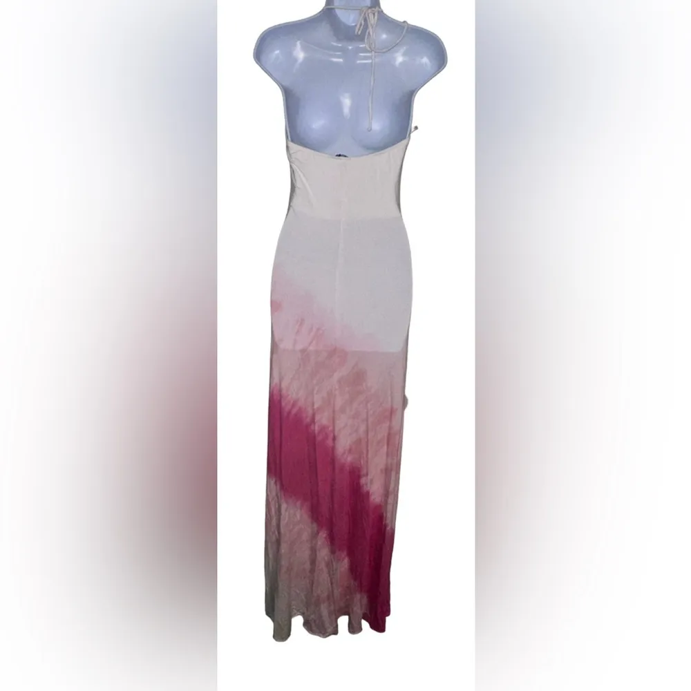 SKY DRESS SIZE L ombré pink halter top maxi dress boho NWOT Size L - Image 3