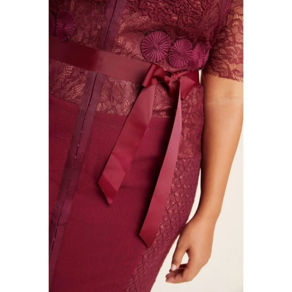 Anthropologie Byron Lars Carissima Burgundy Sheath Dress - Image 6