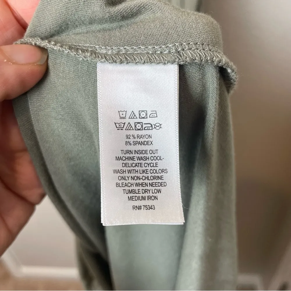 ARTISAN NY Sleeveless Flowy Olive Green Maxi Hi-Lo Dress Size L - Image 5