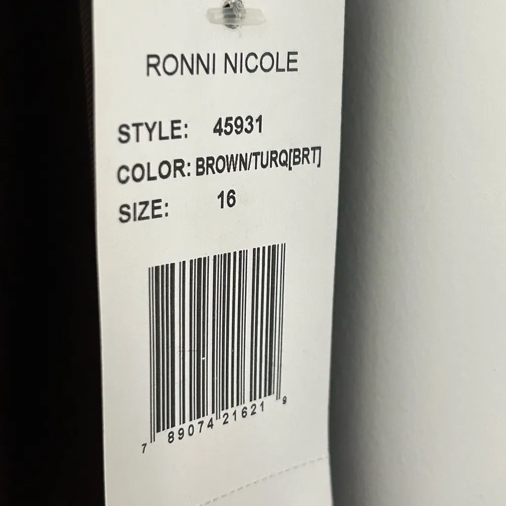 Beaded Dress Brown Blue Size 16 - Image 8