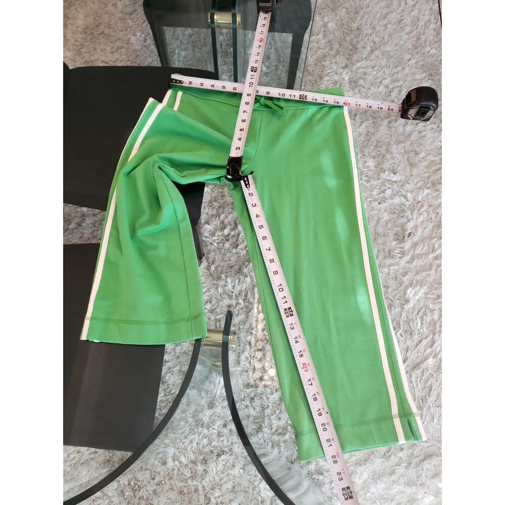 Express Track Suit Womens Medium Green Stripe Active Kangaroo Pocket Full Zip - Image 9