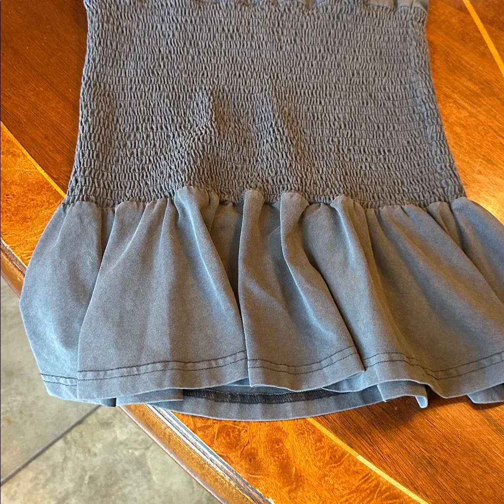 SER.O.YA Charcoal Smocked Dress Gray - Image 3