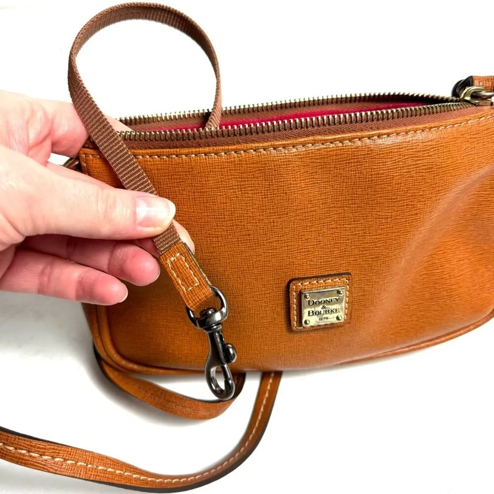Dooney & Bourke Cognac Tan Saffiano Lexi Crossbody Small Bag Purse - Image 2