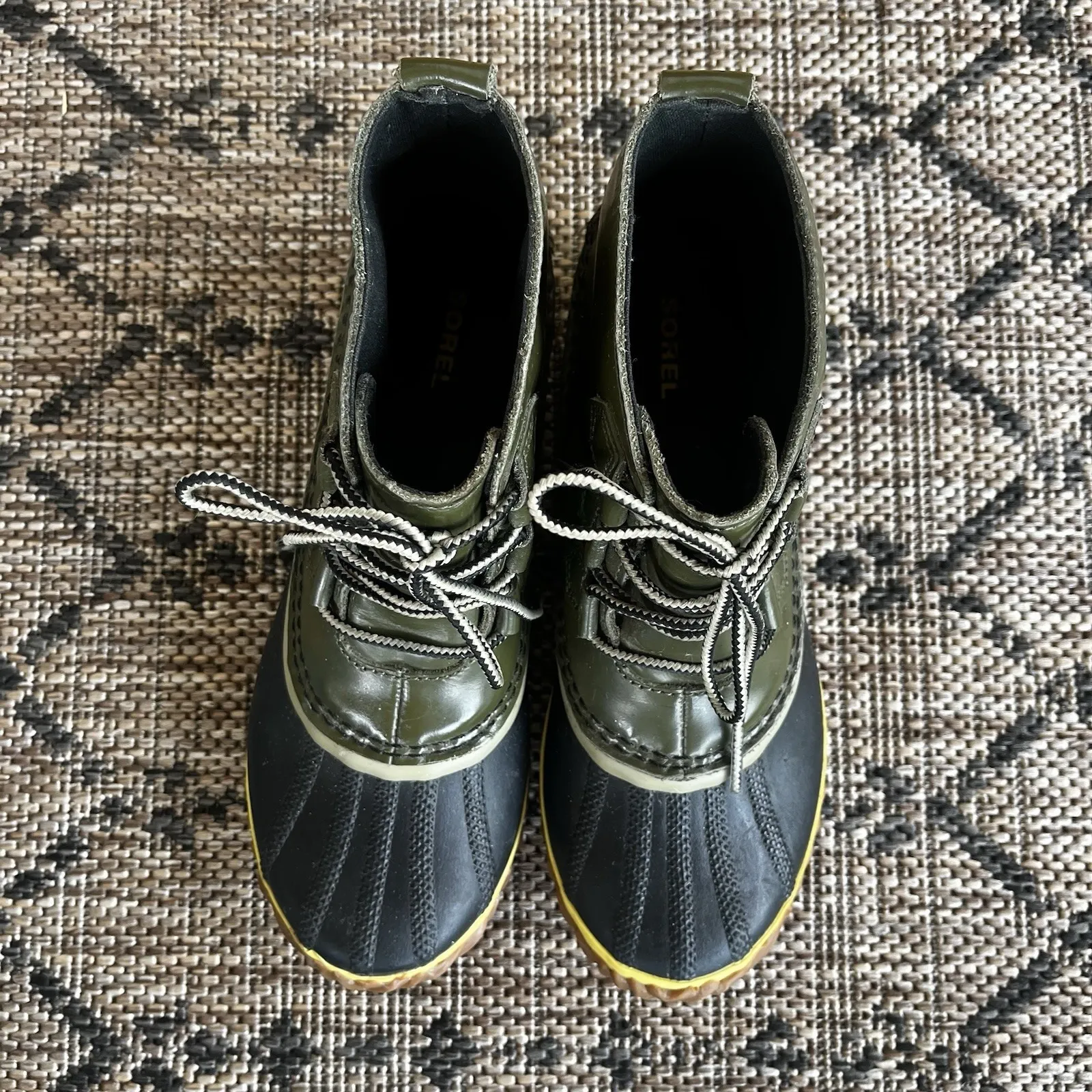 Sorel Out N‎ About Ankle Rain Boots Nori Olive Green Women's Size 6.5 - Image 6