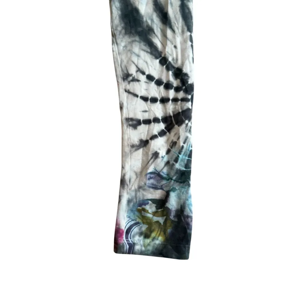 DESIGUAL Tie Dye Gray Patterned Tights Leggings Size Small - Image 2