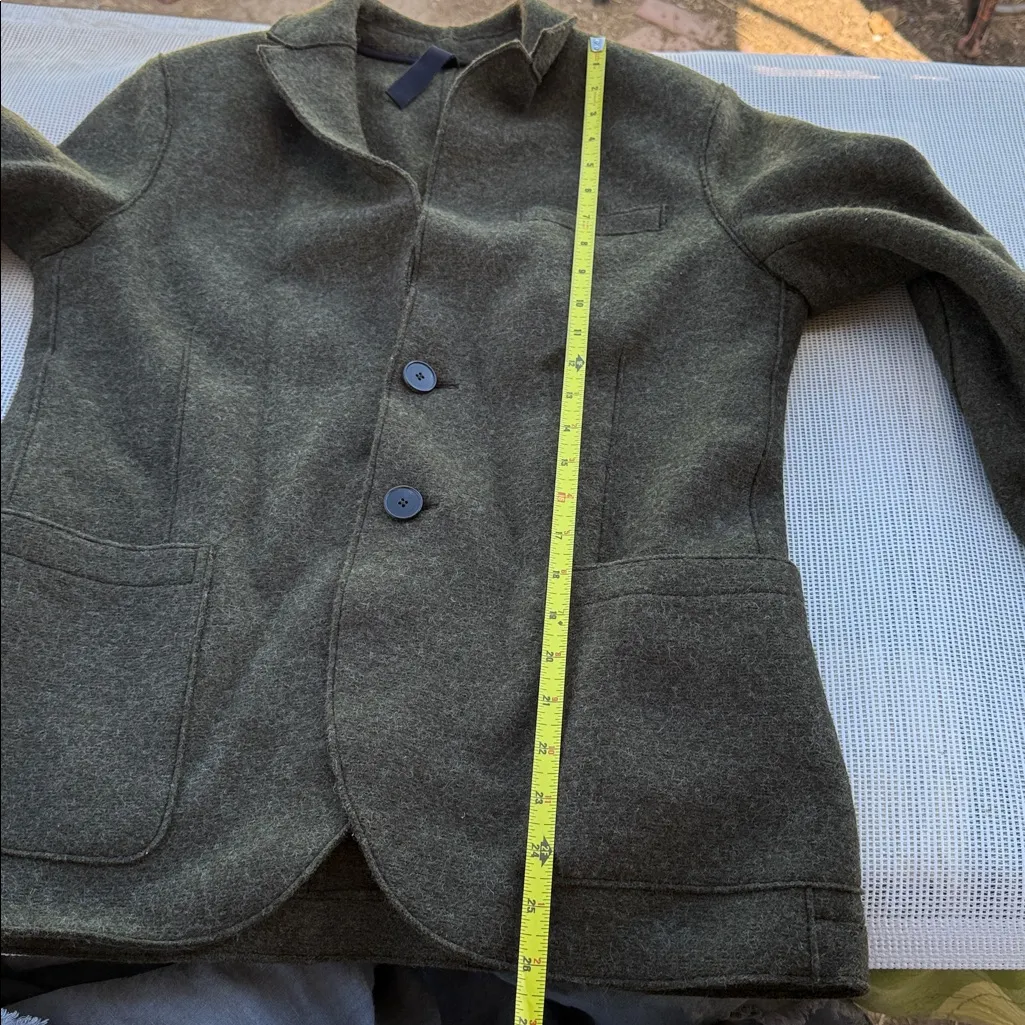 HARRIS WHARF LONDON WOMENS 46 100%VINGIN WOOL BLAZER Made Italy Green Olives Brown Size undefined - Image 7
