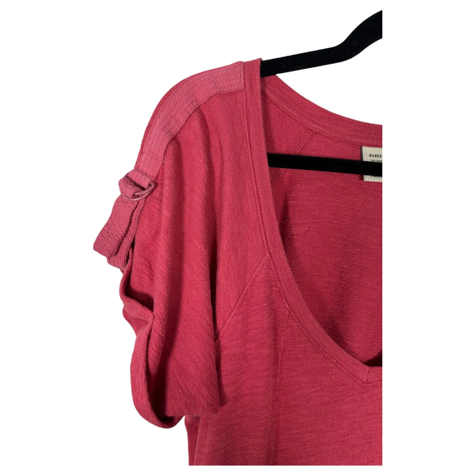 Anthropologie Saturday Sunday Kathie Flounced Mini Dress Tiered Pink Boho Small - Image 7