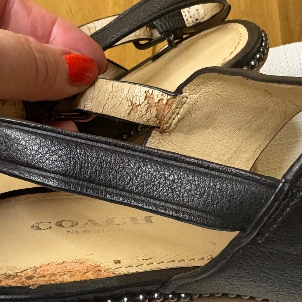 Coach Black Leather Sandals - Image 3