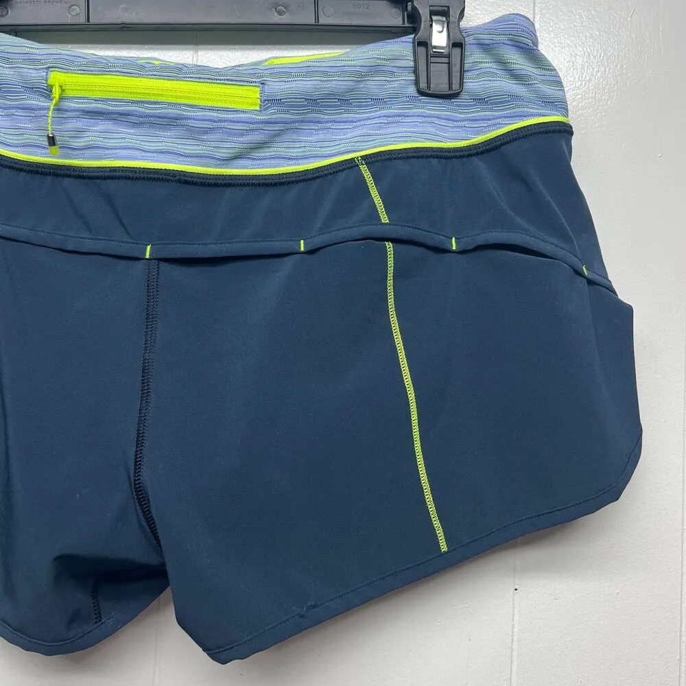 Lululemon Women's Running Shorts Size 10 Blue High Rise Lightweight - Image 6