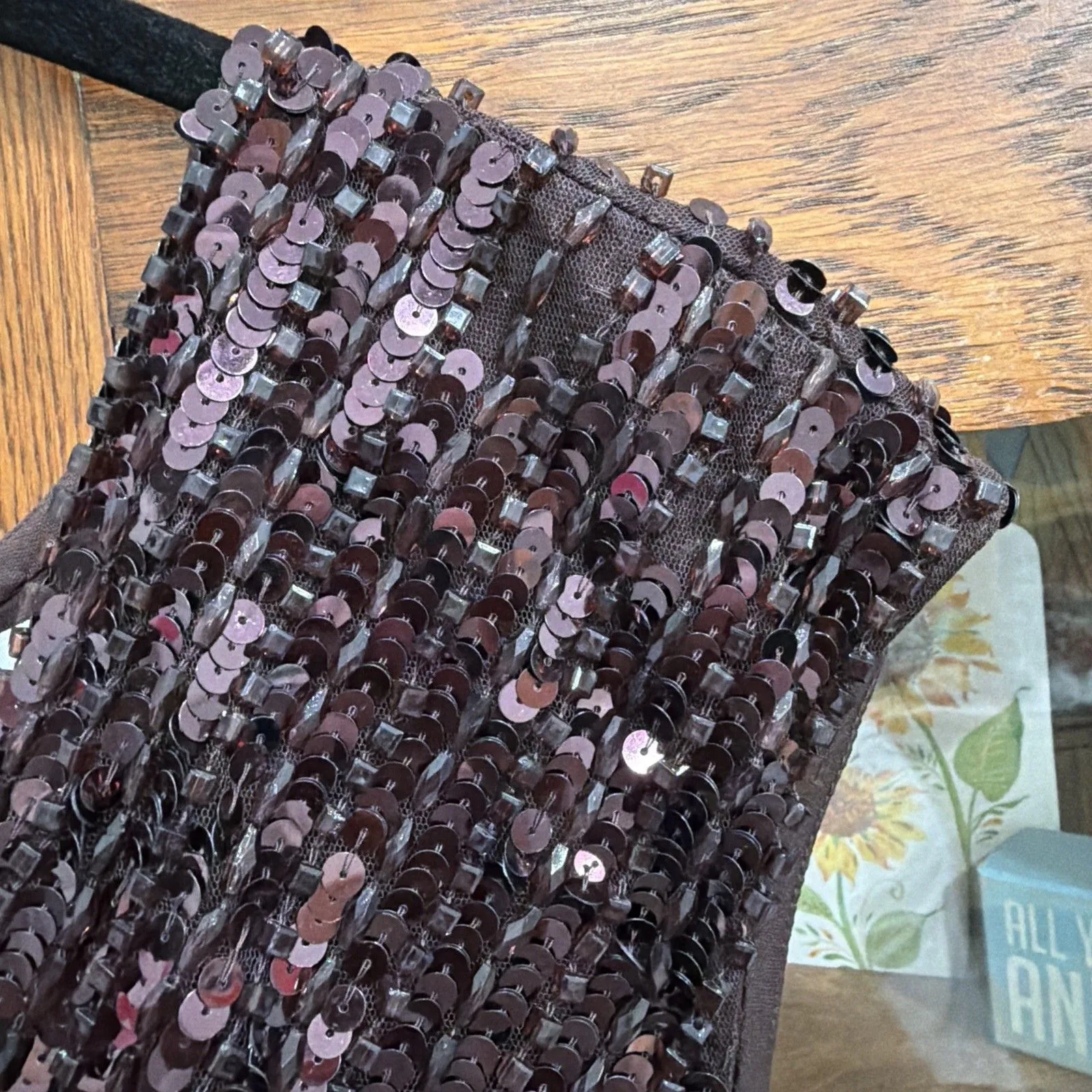 Mac Duggal Purple Brown Cap Sleeve Sequined Evening Gown Dress 5441 Size 6 $598 - Image 3