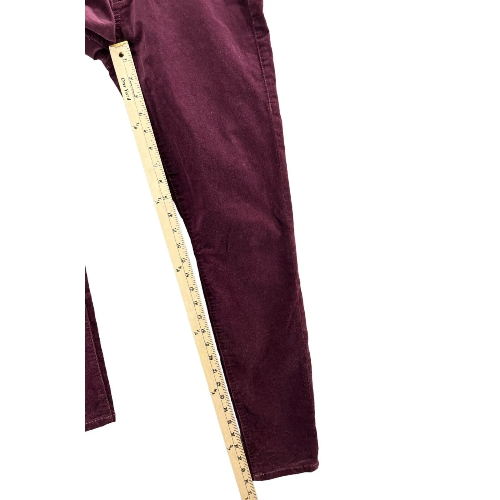 Cabi Corduroy Jeans Womens 4 Burgundy Red Skiny Stretch Career Casual #3197 - Image 8