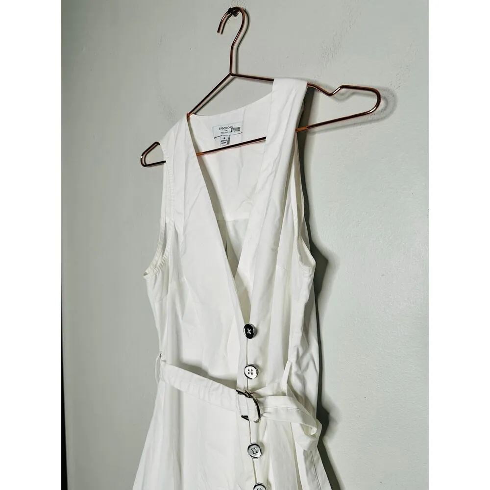 EUDON CHOI COLLECTIVE White Pleated Sleeveless V - Image 5