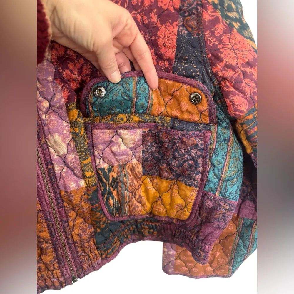 Free People Peggy Quilted Jacket Size Large Trendy Boho Bohemian Hippie - Image 6